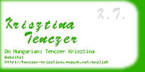 krisztina tenczer business card